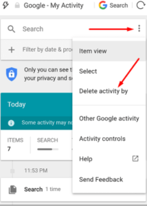 delete activity history chrome