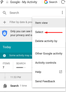 Clear browsing history android