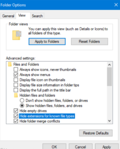 folder option windows 10