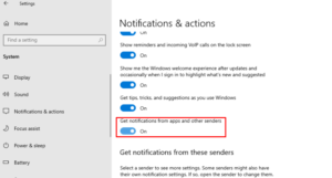 turnoff app notification windows 10