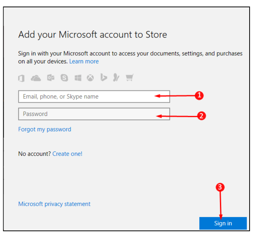 Аккаунты microsoft store