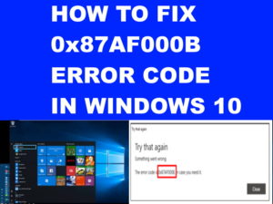 0x87AF000B Error in Windows 10