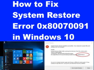 system restore error in windows 10