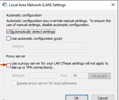 Local area network settings