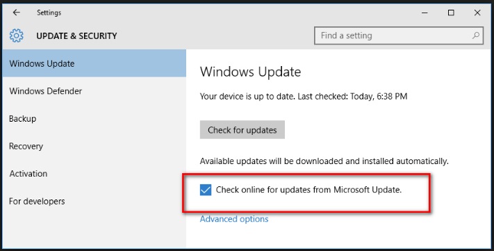 Microsoft Cumulative Update for Windows 10