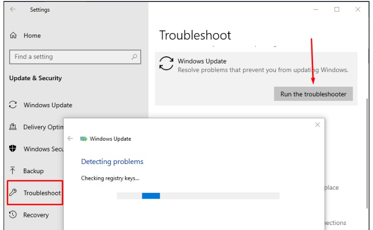 Blue screen of death (BSOD) error by using troubleshooter