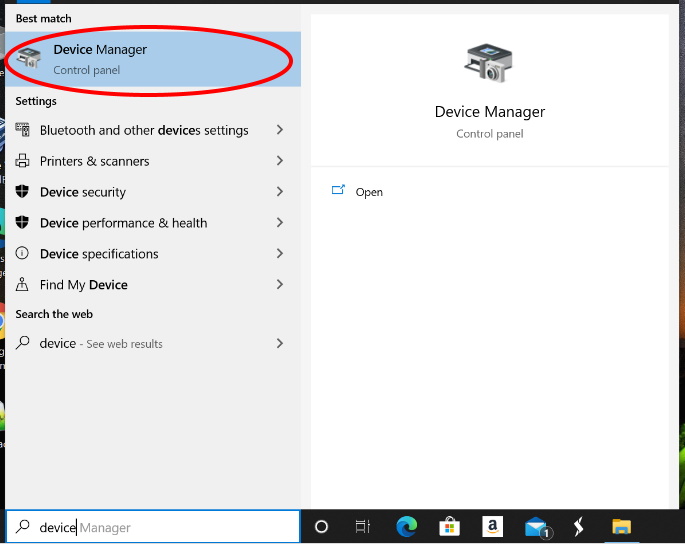 device manager control panel