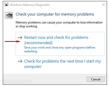 Windows memory diagnostic