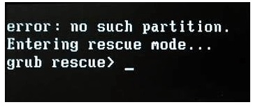 NO SUCH PARTITION Grub