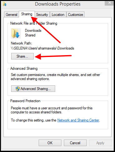 file sharing in windows 10