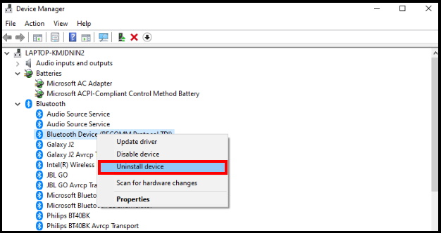 reinstall bluetooth on windows 10