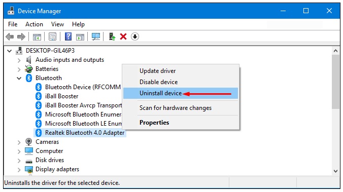 how to reinstall bluetooth driver