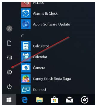 open setting in windows 10