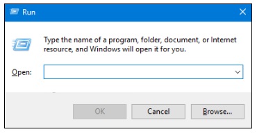 how to open run dialog box