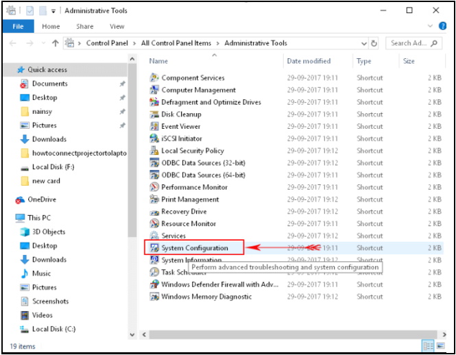 system configuration tools windows 10