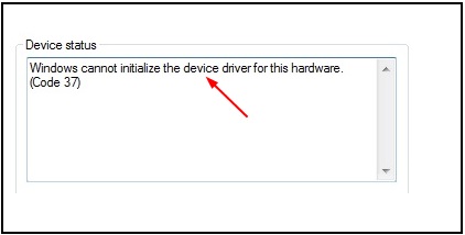 Windows cannot Initialize the Device Driver