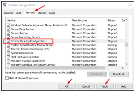 Remote desktop connection