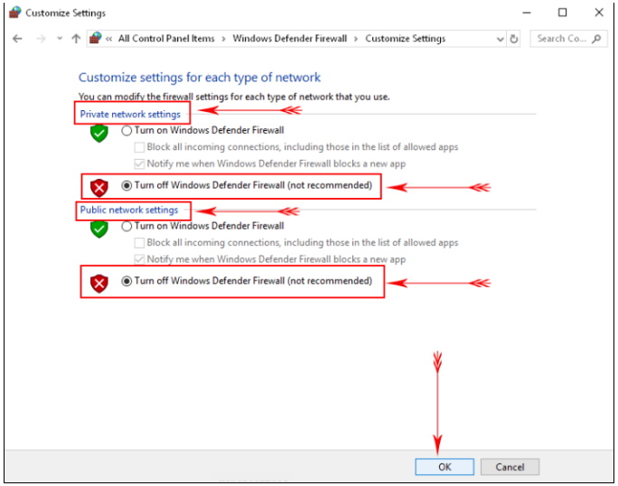 enable or disable windows defender firewall in windows 10