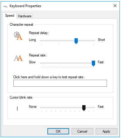 mouse cursor blinking rate 