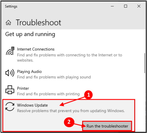 Update Error Code x80240439 in windows 10