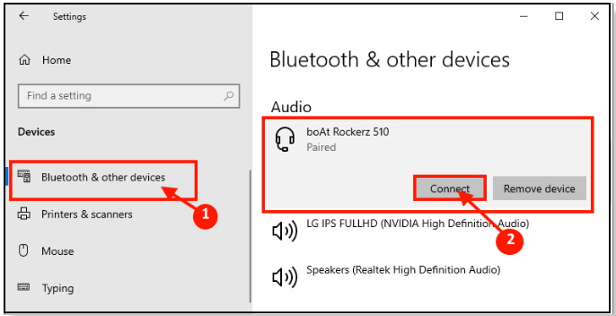 bluetooth is paired but not connected