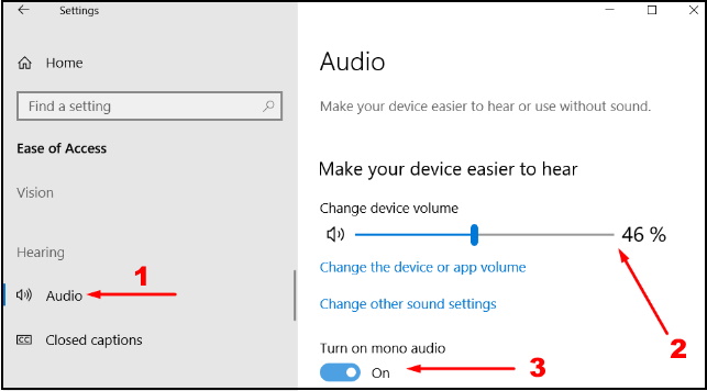 change audio setting in windows 10