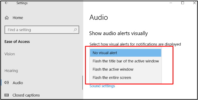 Tips : How to Change Sound Setting via Ease of Access in Windows 10