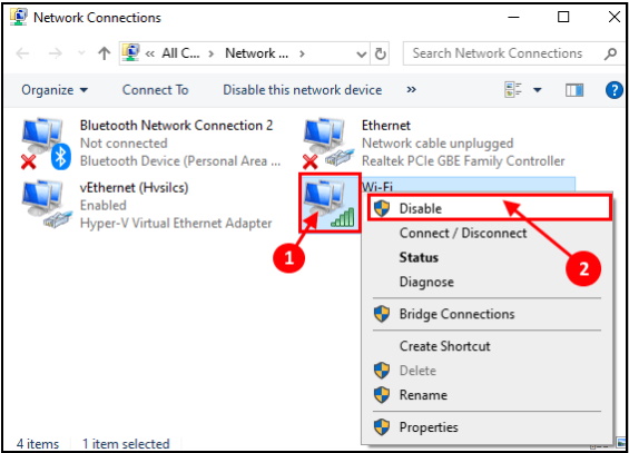 wifi network not displaying in windows 10