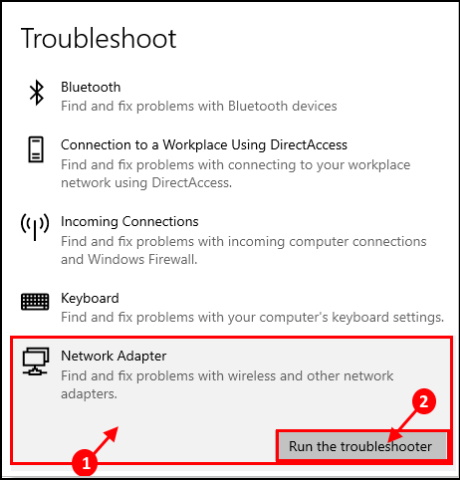 wifi network not displaying in windows 10
