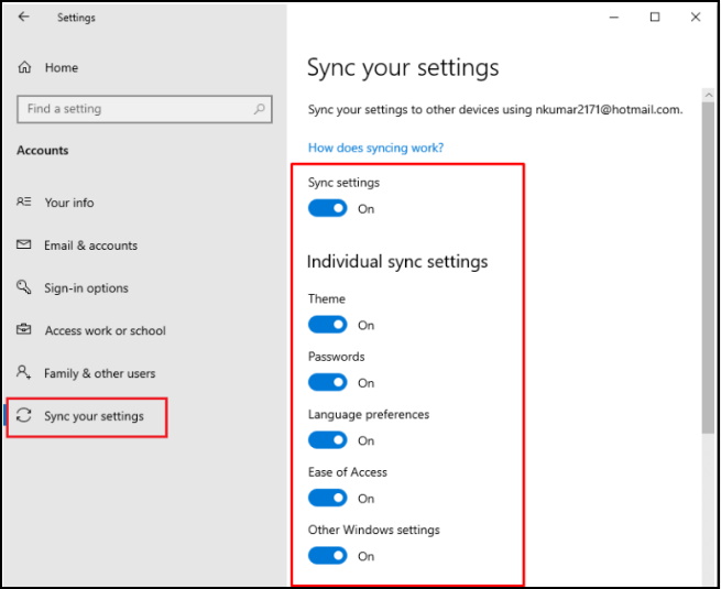 Create Backup of Settings and Restore in Windows 10