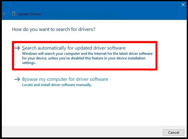 network driver update in windows 10