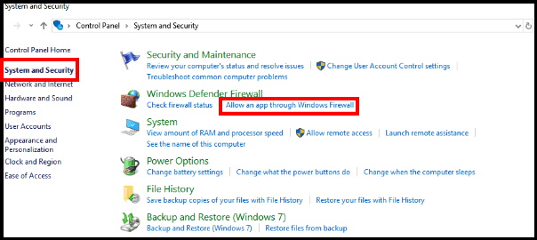 Allow an app through Windows firewall