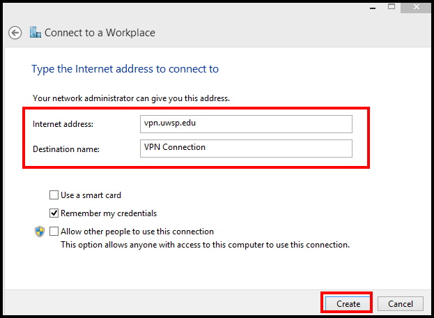 vpn connection in windows 8