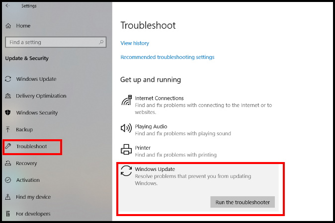 windows update troubleshoot