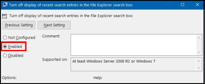 Tips : How to Clear or Disable Search History in Windows 10 / 8