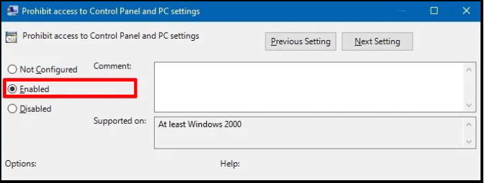 Tips: Restrict the access of Control Panel Setting in Windows 10