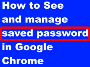 saved password in google chrome