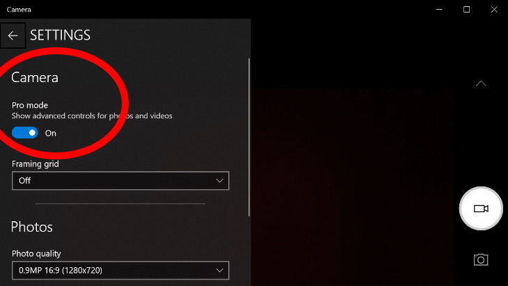 windows 10 camera app shortcut on desktop