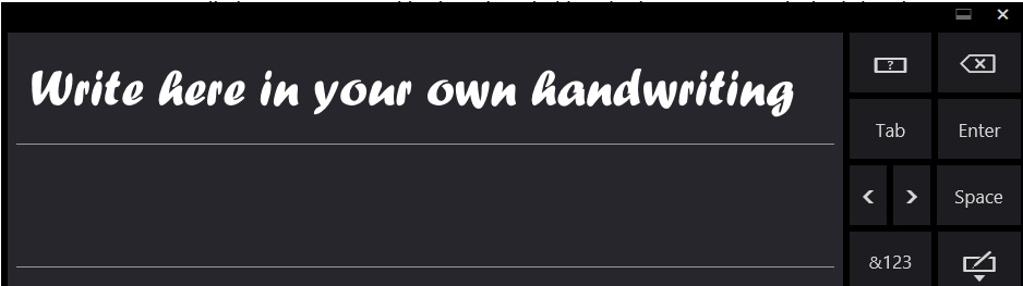 pen input for handwriting