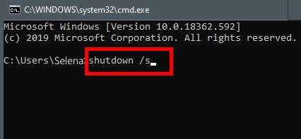 shutdown command