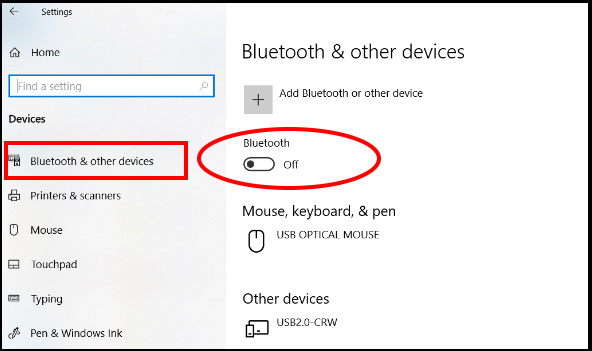 enable Bluetooth