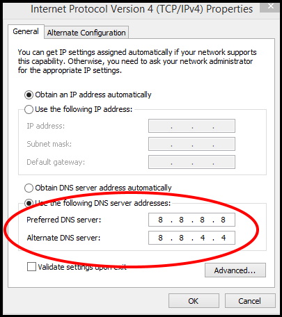 DNS settings