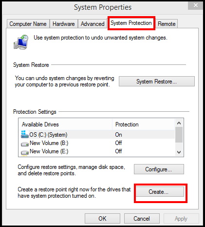 How to Enable Recover and Create System Restore Point in Windows 10