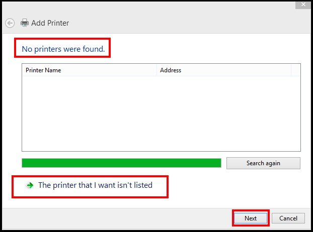 add Printer using IP address