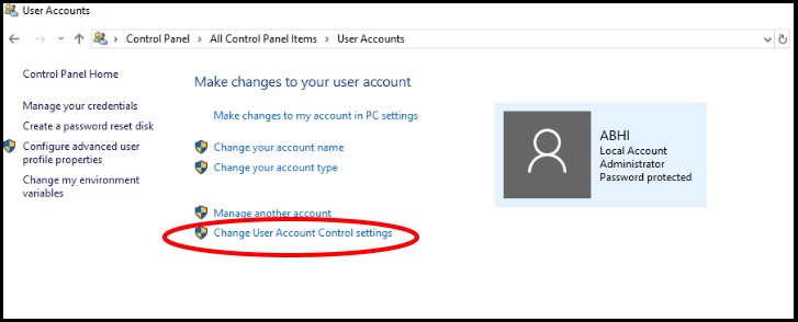 disable User Account Control