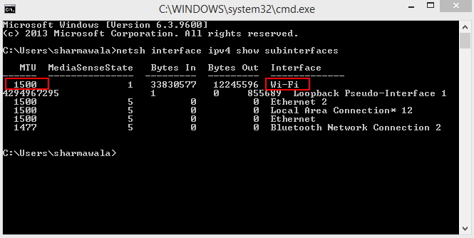 Change MTU value