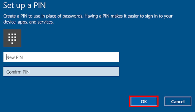 set up a pin
