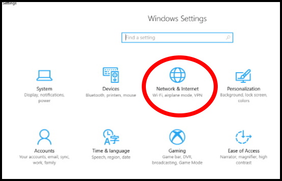 network settings windows 10