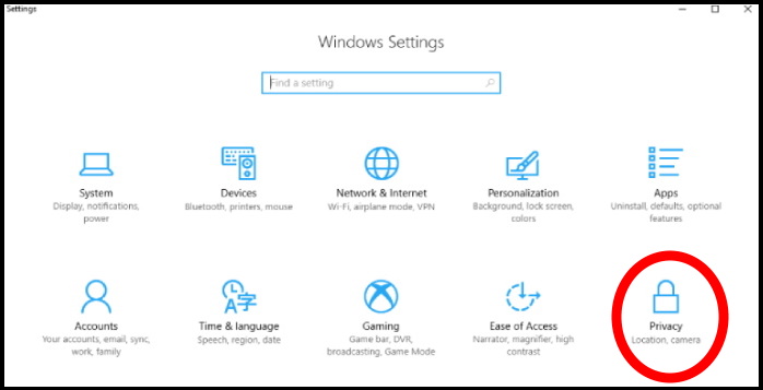 open windows 10 settings