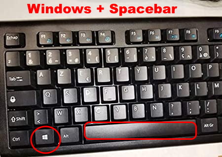 Windows plus spacebar key